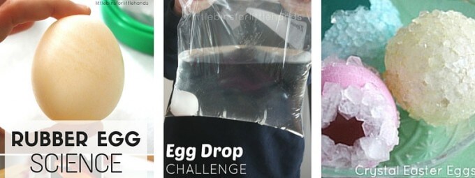 Easter STEM Activities Rubber Egg, Egg Drop Challenge and Crystal Eggshells