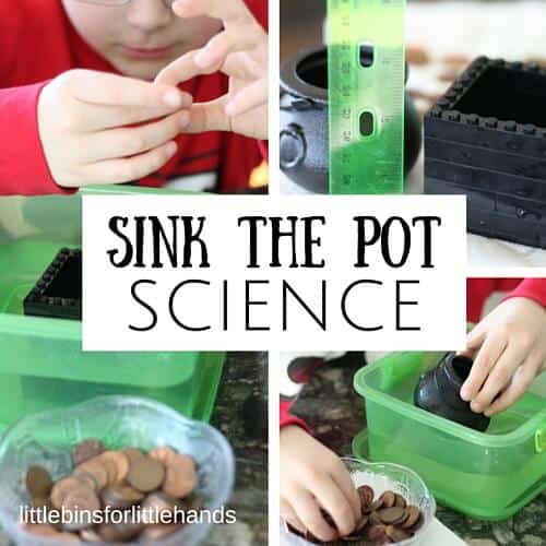 St Patricks Day Sink Float Science Experiment with Pennies