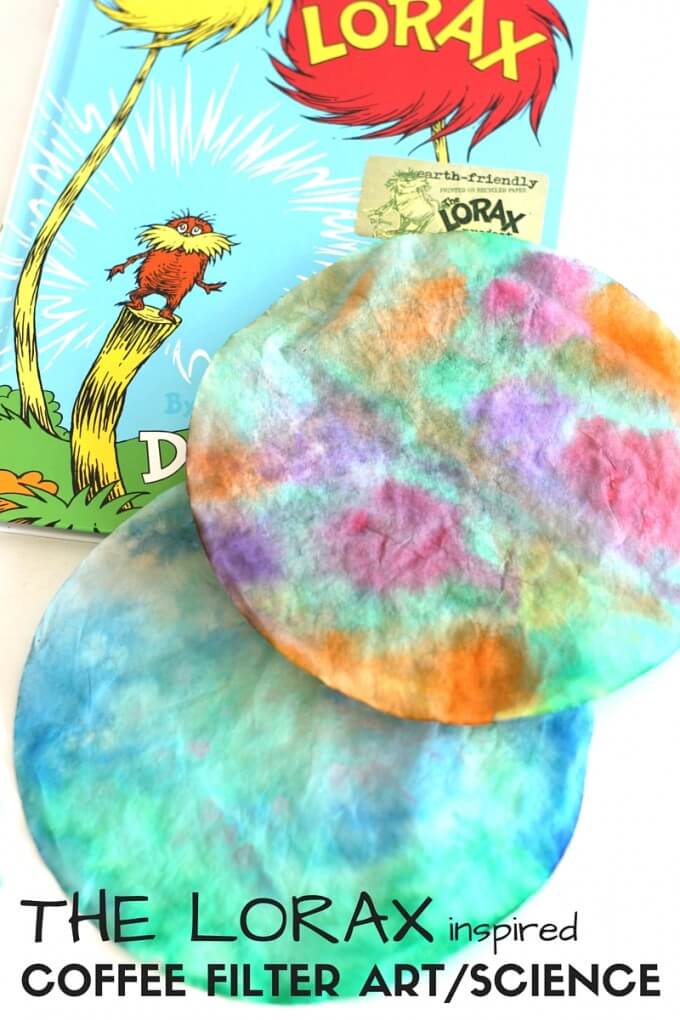 Tie Dyed Coffee Filter Art Science Dr. Seuss Inspired The Lorax