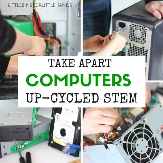 Up-cycled STEM Kids Take Apart Computers Activity