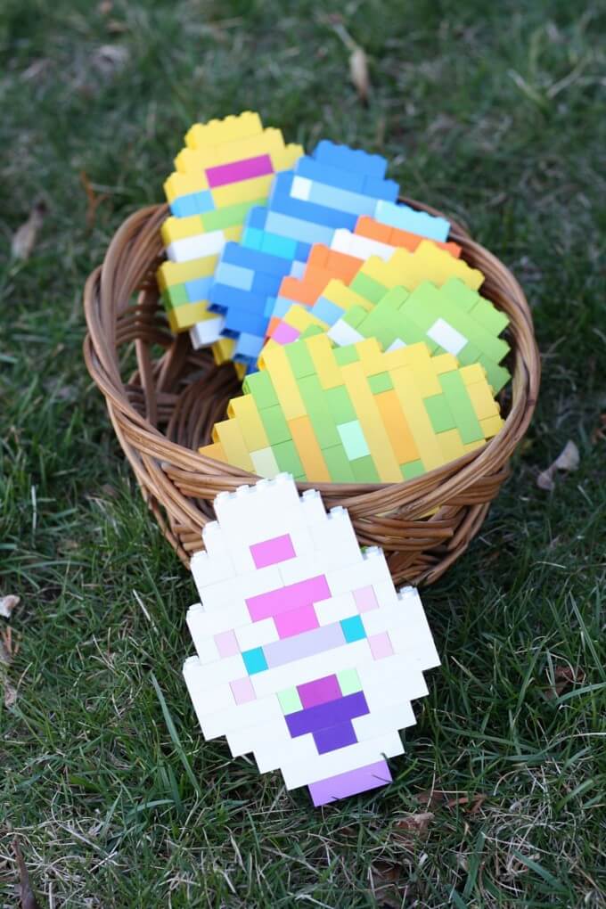 Easy LEGO Easter Activity Building Easter Eggs