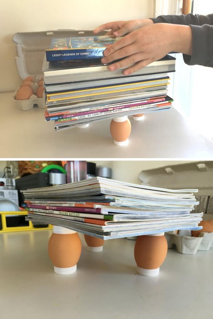 Eggshell Strength STEM Activity with Books