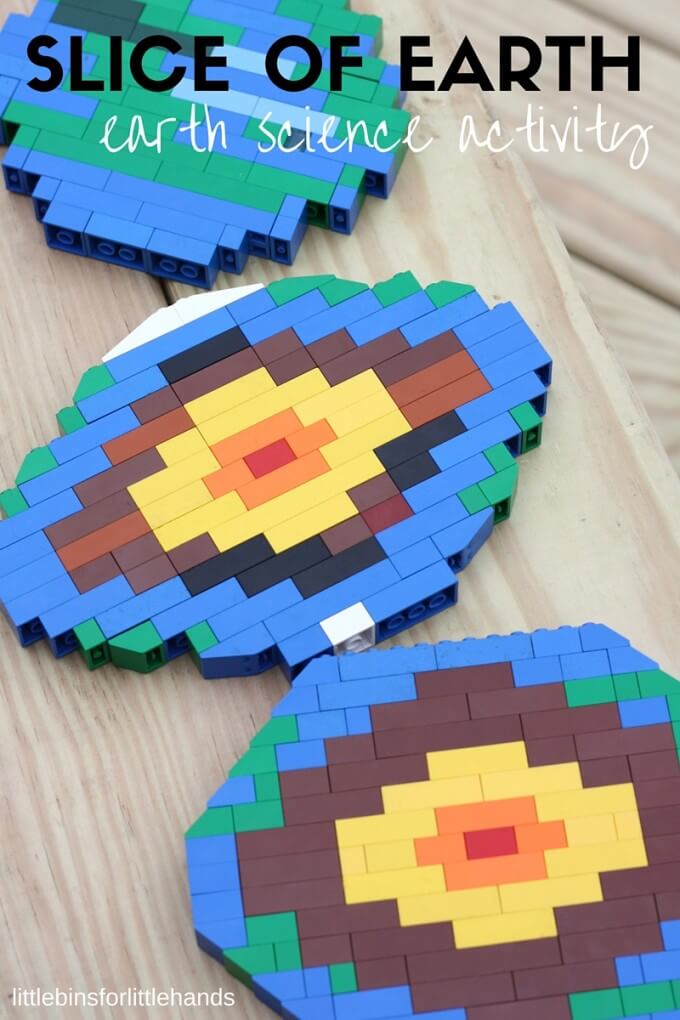 LEGO layers of the earth activity for kids earth science project