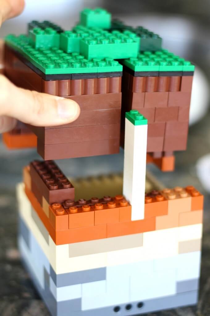 LEGO soil layers model for kids earth science