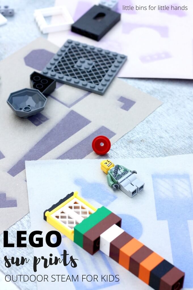 LEGO Construction Paper Sun Prints for Outdoor STEM