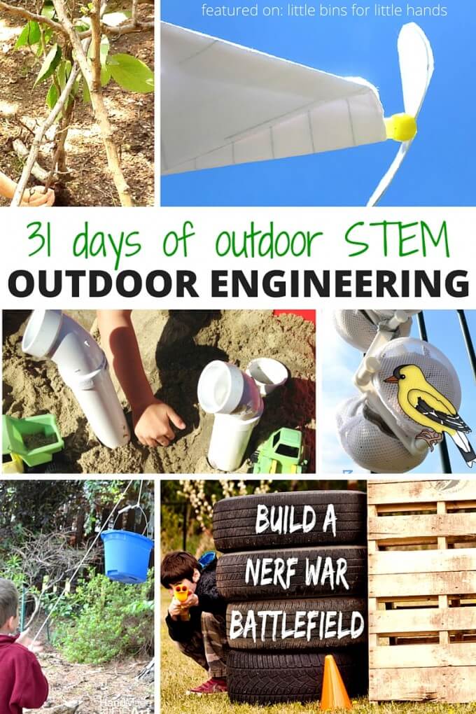 Outdoor engineering activities for kids STEM and the 31 Days of Outdoor STEM series summer learning-2