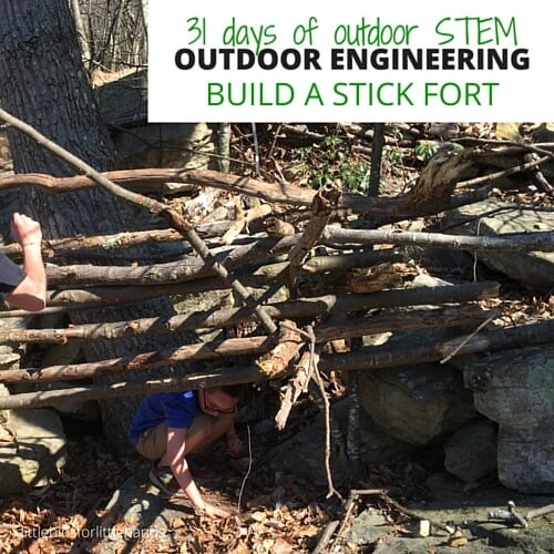 Homemade Stick Fort For Outdoor STEM