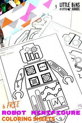 LEGO Minifigure Robot Coloring Pages Free Printables for Kids