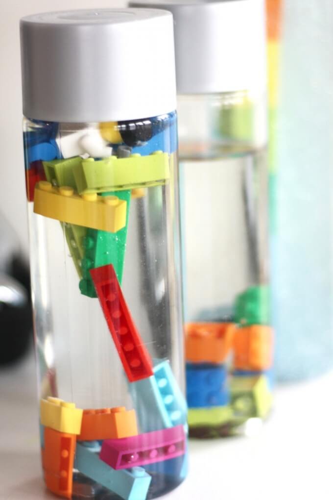 LEGO discovery bottles and viscosity with water