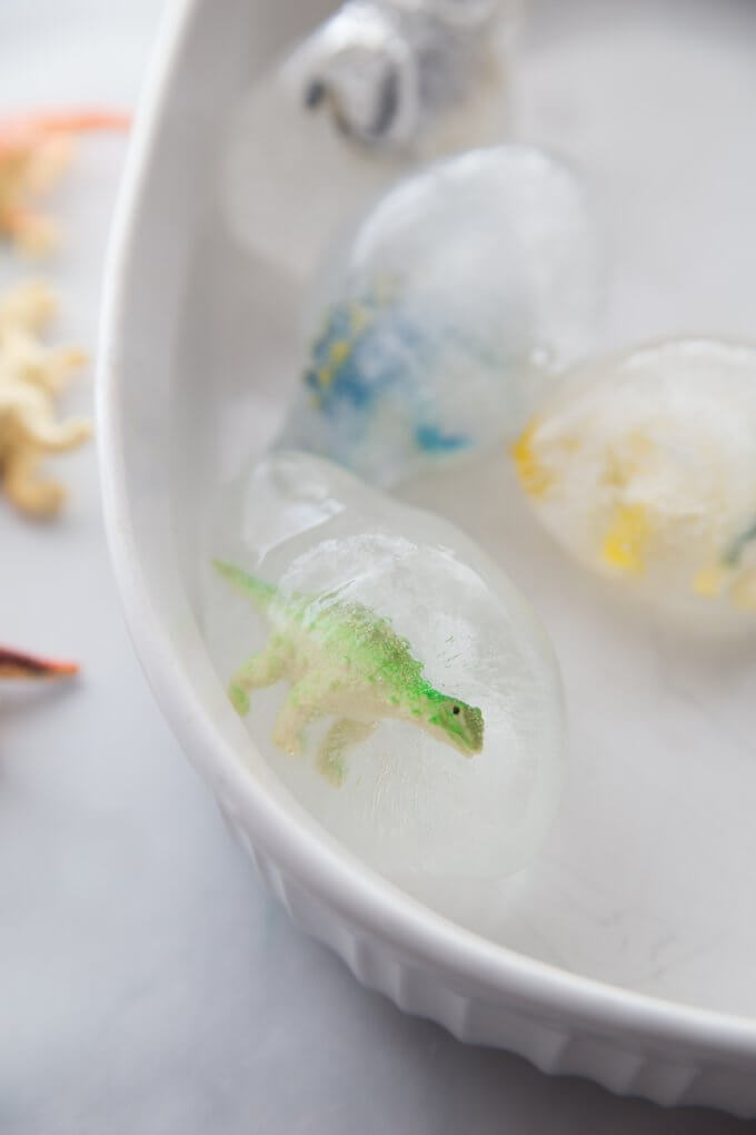 ice dino eggs in bowl