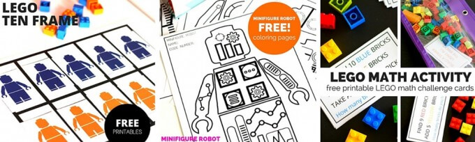 LEGO learning pages free printable