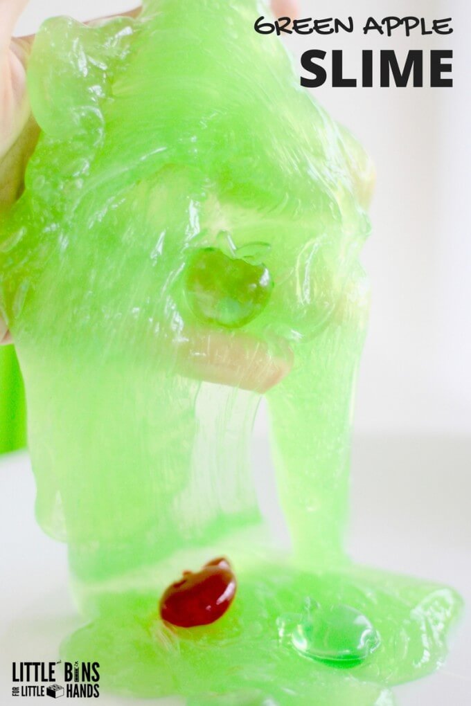 Green Apple Slime for Fall Science and Fall Sensory Play