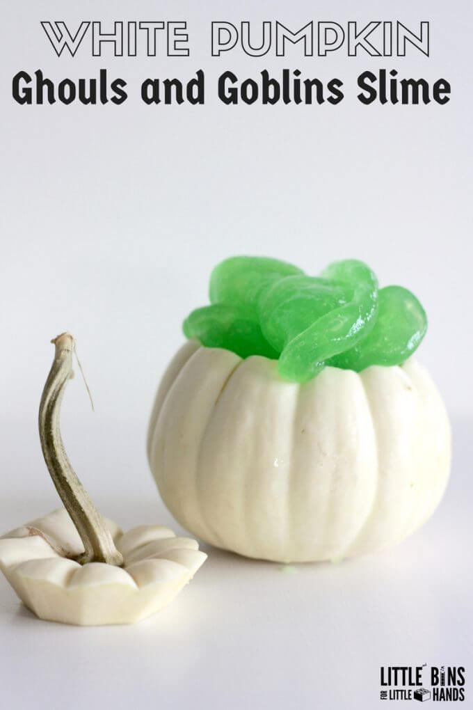 White Pumpkin Halloween Slime Goblins and Ghouls Science