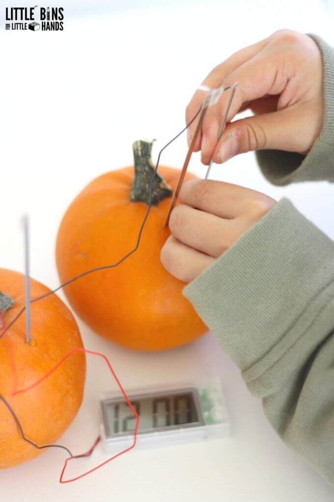 Making a Pumpkin Clock for a Pumpkin STEM Project