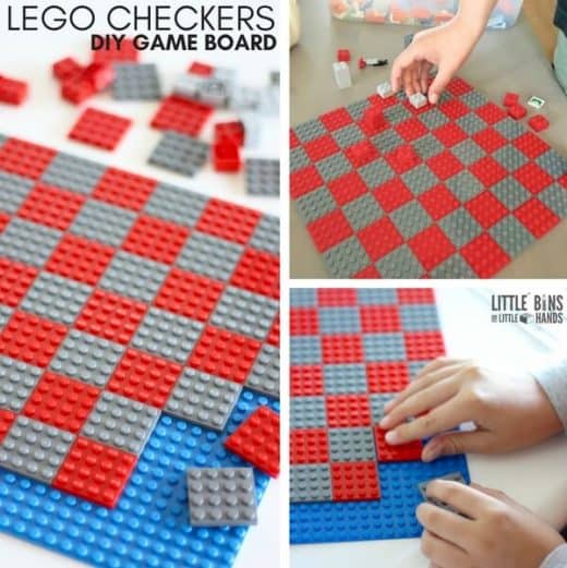 Easy DIY Checkers Homemade LEGO Checker Board Game