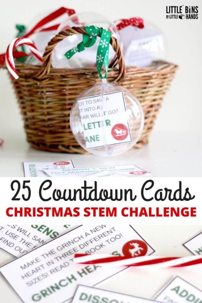 25 Days of Christmas STEM Challenges Cards Countdown Calendar