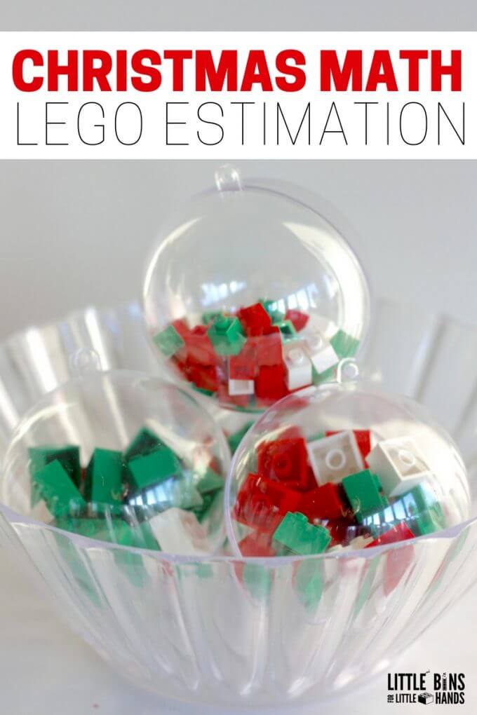 Christmas Math LEGO Estimation Plastic Ornaments