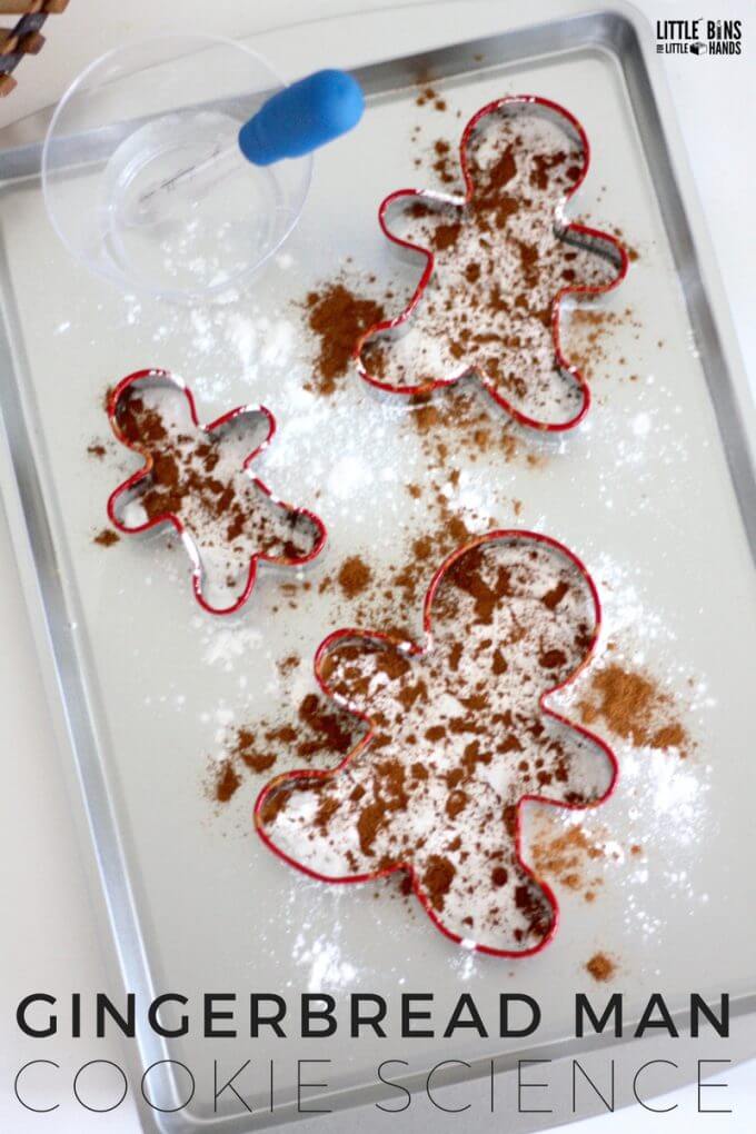 Gingerbread man chemistry Christmas science activity for kids and cookie science.