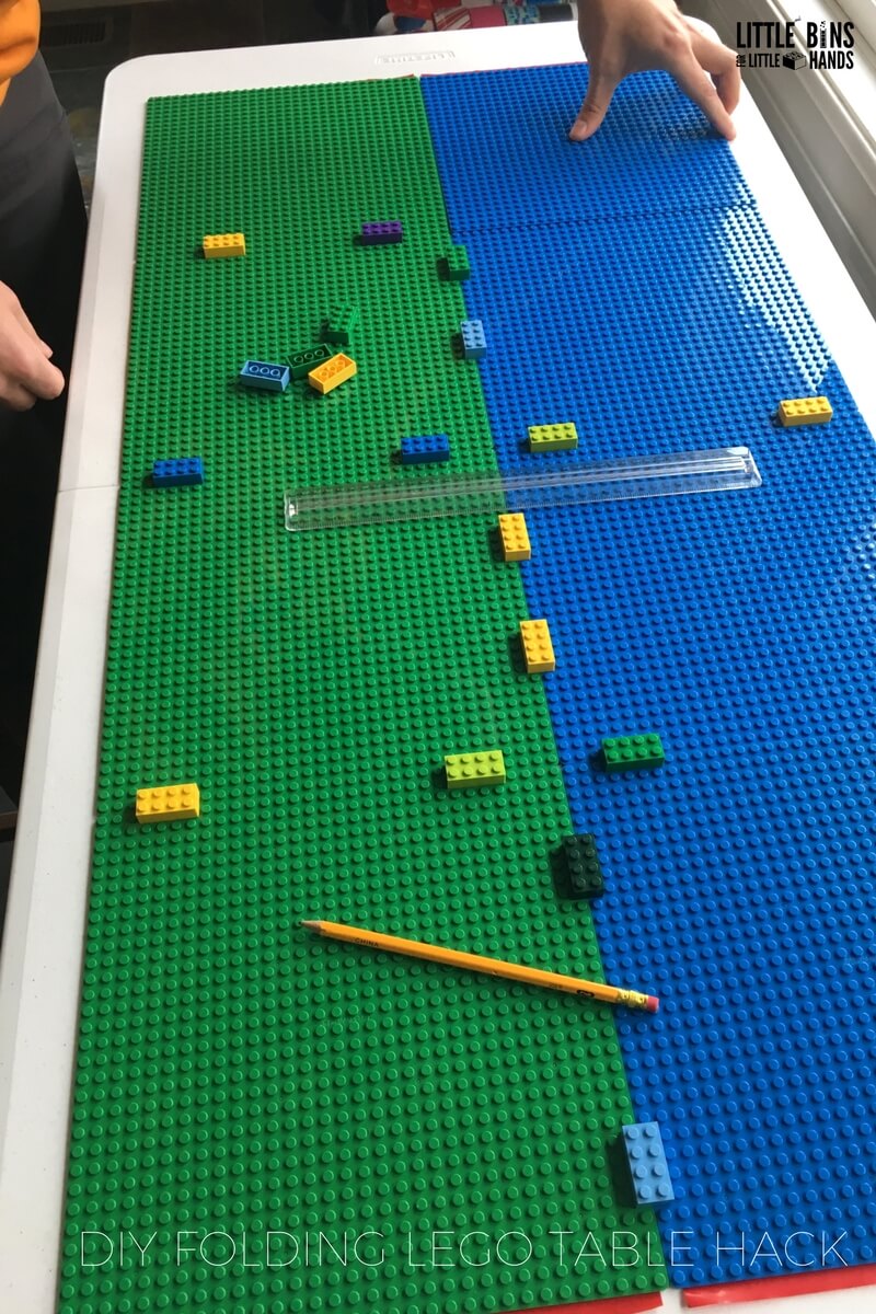 Folding LEGO Table DIY Project with Peel and Stick Base Plates