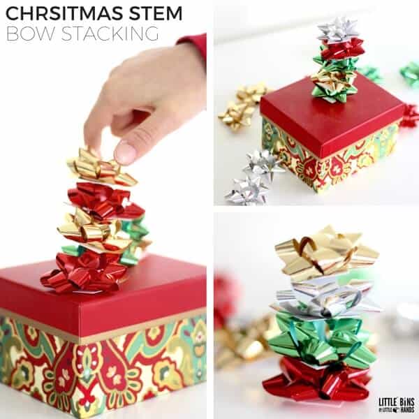 Christmas Bow stacking STEM Activity