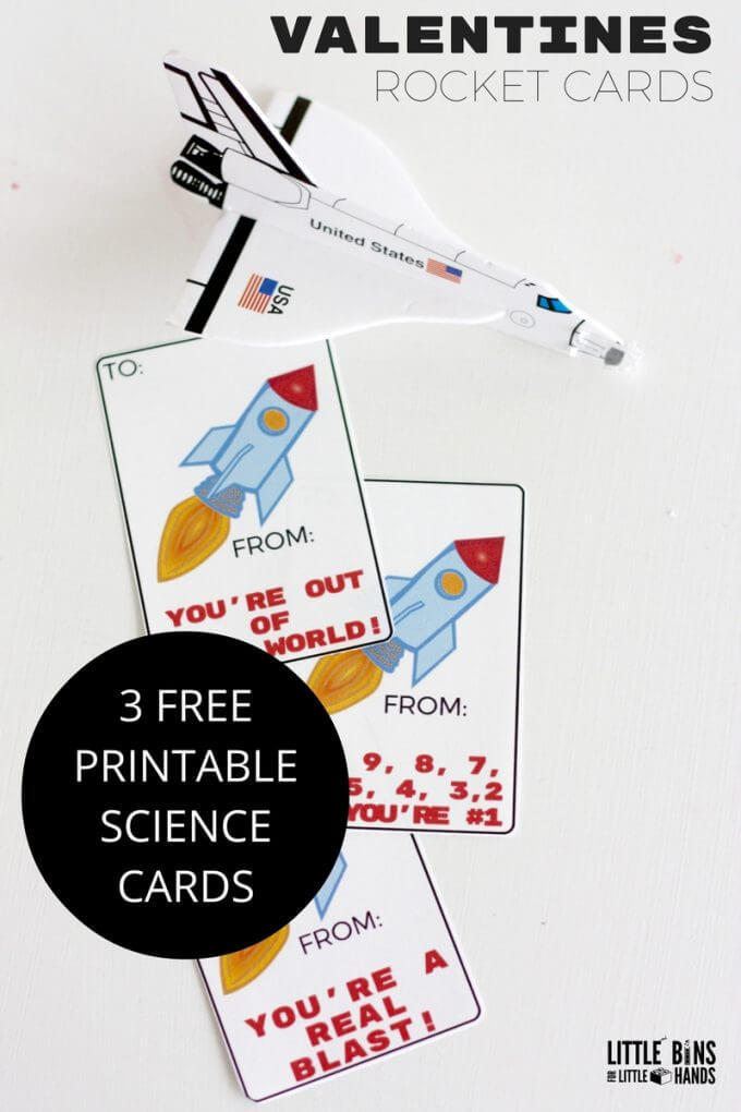 Printable Rocket Ship Valentines Cards for Kids and Science Valentines Cards Ideas