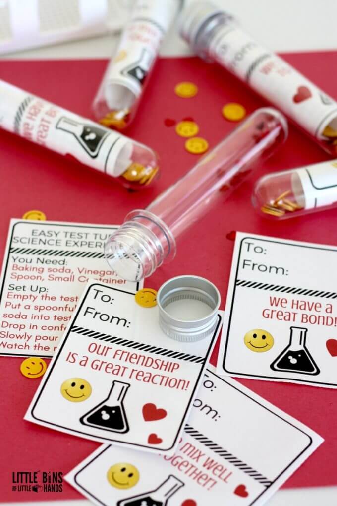 Printable Science Valentines Day Cards and Activity for Kids