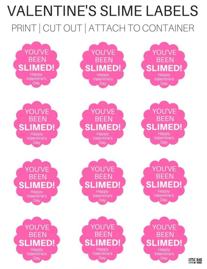 Printable Valentine #39 s Day Labels For Slime Little Bins for Little Hands