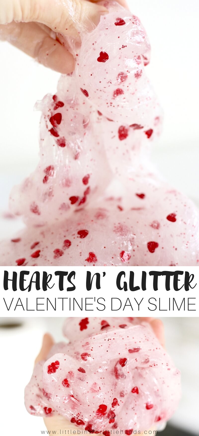 Best easy Valentines Day heart slime ever! Nothing says Valentine's Day like slime. If this is your first time stopping by our site, you will see how much we love making slime. If you have seen our slime ideas before, you know that we just had to share a Valentines Day Heart Slime with you and your kids. Slime is cool science and play all rolled into one simple to make slime recipe.