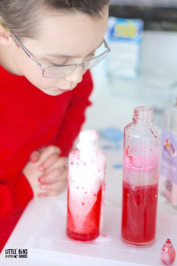 Exploring a Valentines science fizzy eruption