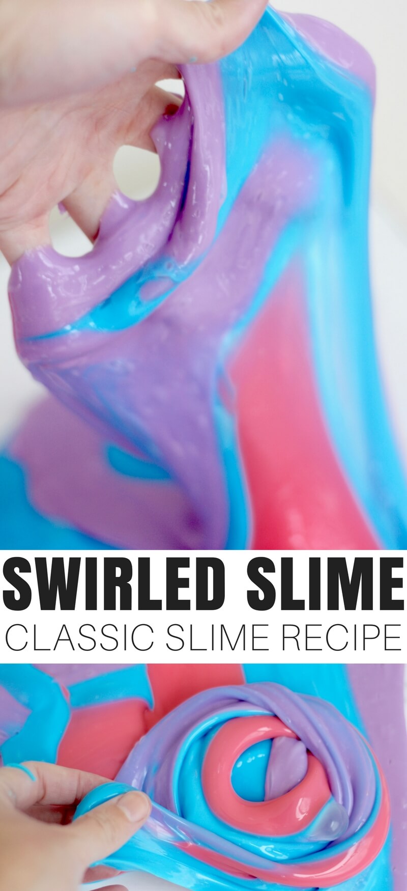 The classic slime is the borax slime recipe! Used for years, this slime making gem of a recipe makes the most amazing stretchy, squishy slime once you find the correct ratio. We think we have, and we want to share it with you. Try this classic homemade slime recipe the next time you want to make homemade slime.