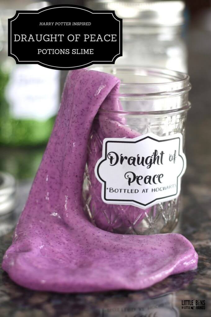 Draught of Peace Harry Potter Potion Slime Making Activity for Science and Party Ideas