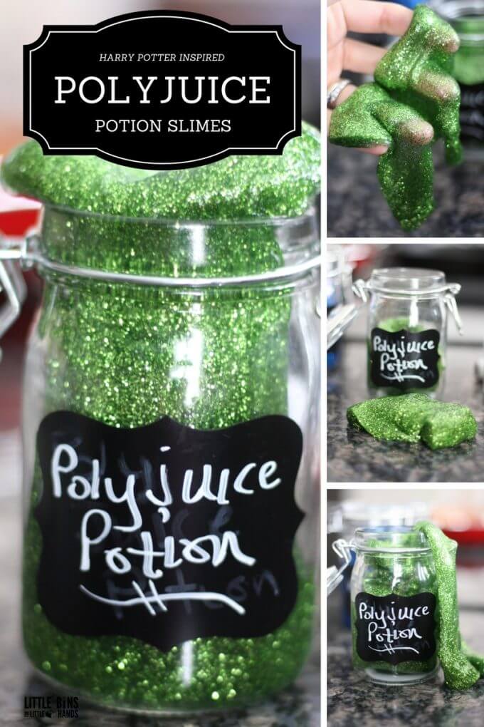 Polyjuice Potion Slime for Harry Potter Theme Party Activity or Science Idea
