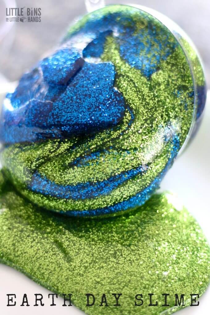 Learn how to make Earth Day slime for a fun and simple Earth Day science and sensory play activity all in one!