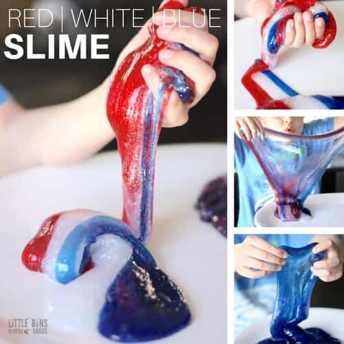 Make Clear Glue Slime and 4th of July Science Activity
