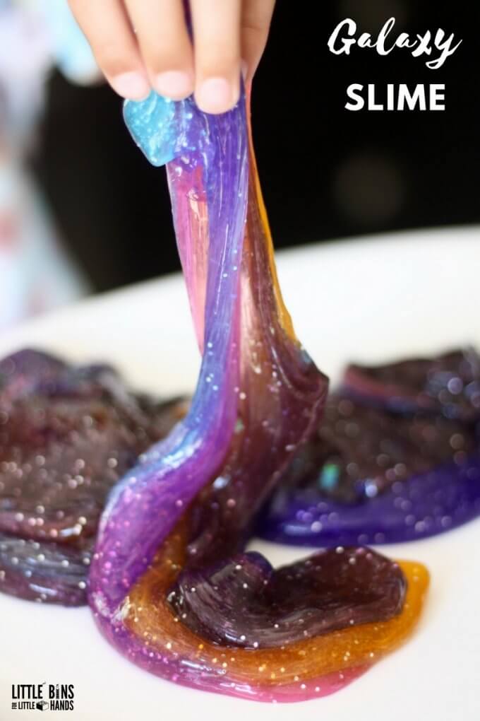 Awesome slime when you lean how to make galaxy slime recipe with kids
