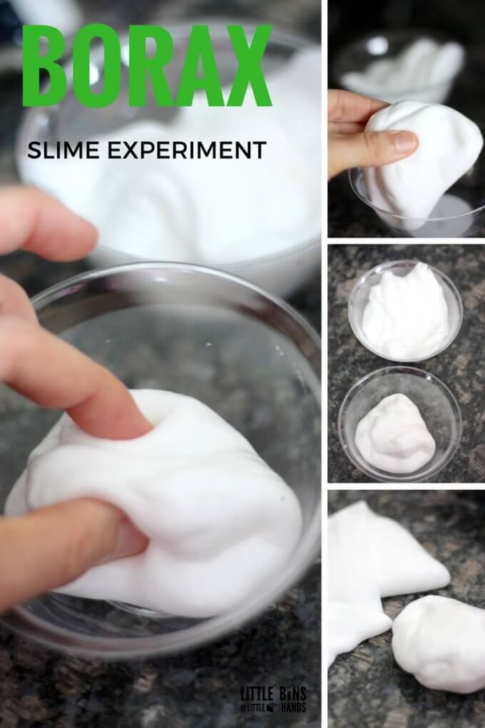 slime science experiment - water or no water