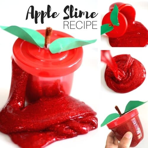 Apple Theme Slime Recipe for fall slime
