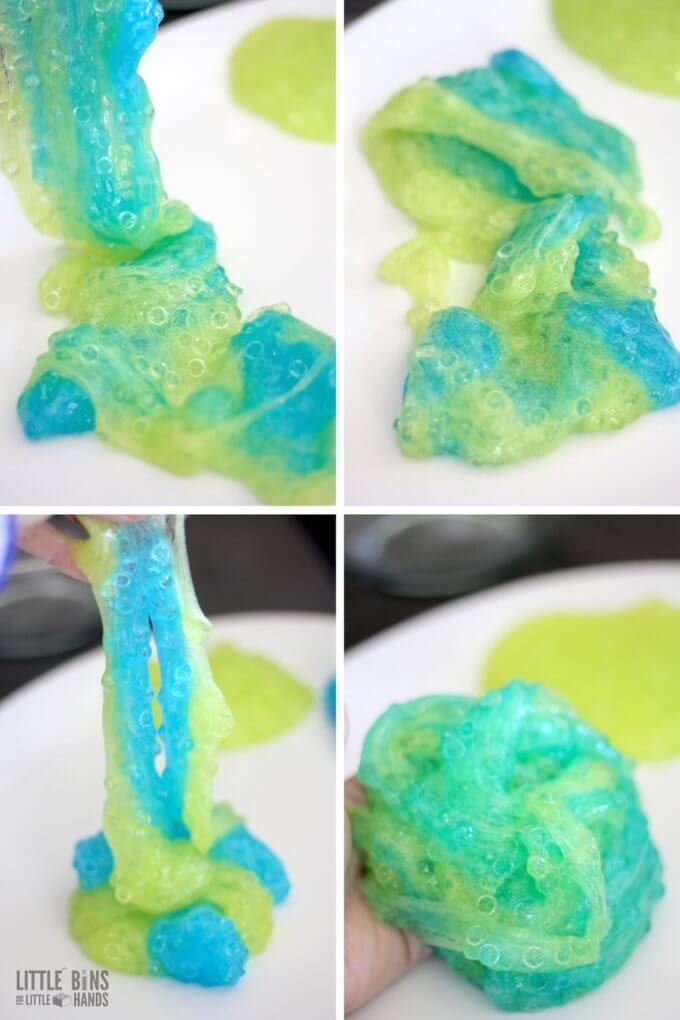 mixing slime colts with crunchy homemade slime recipe