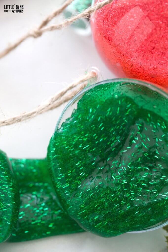 Christmas slime recipe ornaments for kids to make - easy STEM activity for kids