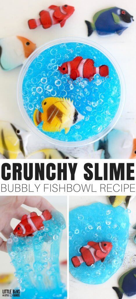 How To Make Crunchy Slime with Plastic Beads - Little Bins for Little Hands
