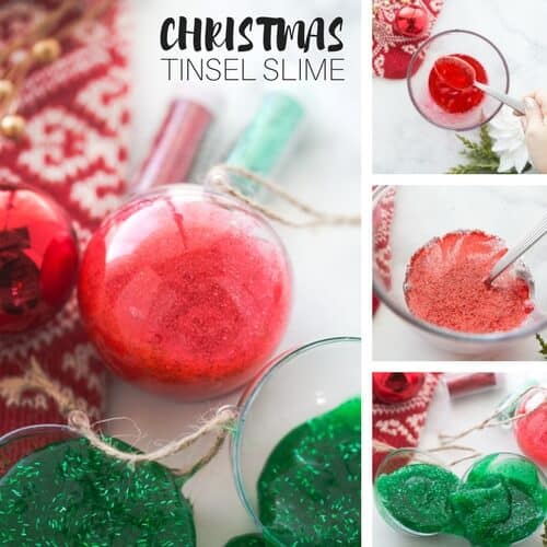 BEST Holiday slimes recipes and STEM activities for Christmas slime making. Make slime for Hanukkah, winter snow activities, and New Years! These are some of the best Christmas slime activities and experiments for kids! #STEM #slime #Christmas