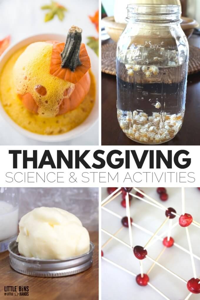 Thanksgiving science experiments and Thanksgiving STEM activities