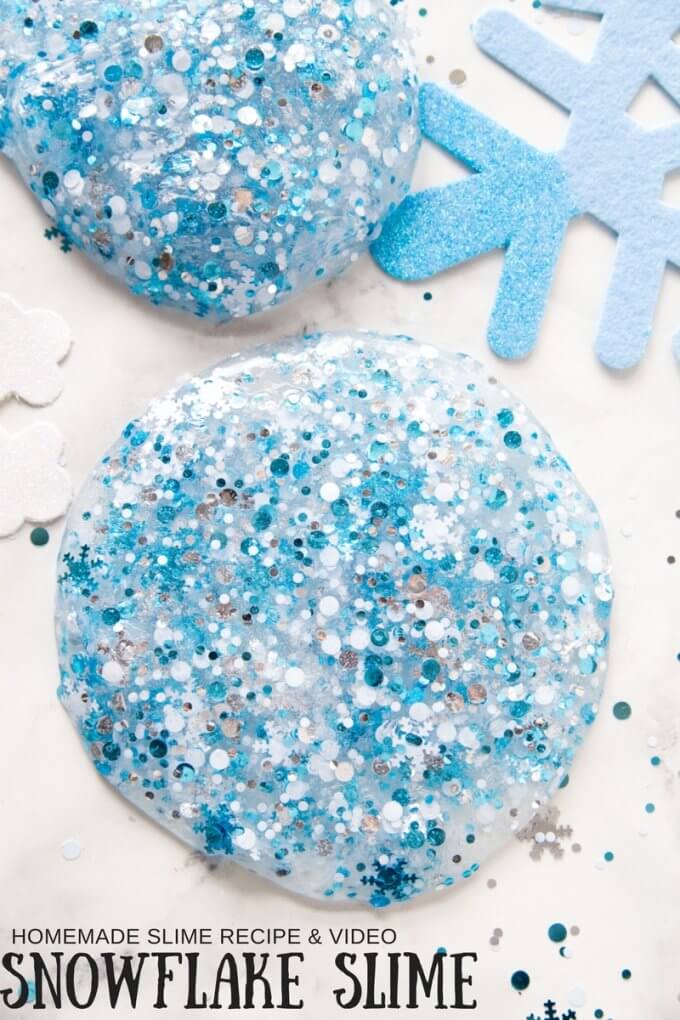 How To Make Snow Slime Recipes with Snowflake Slime