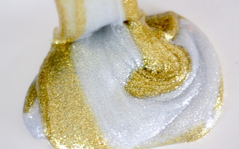 Make metallic gold and silver slime recipes with kids