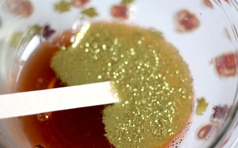 Gold glitter Thanksgiving Slime Recipe