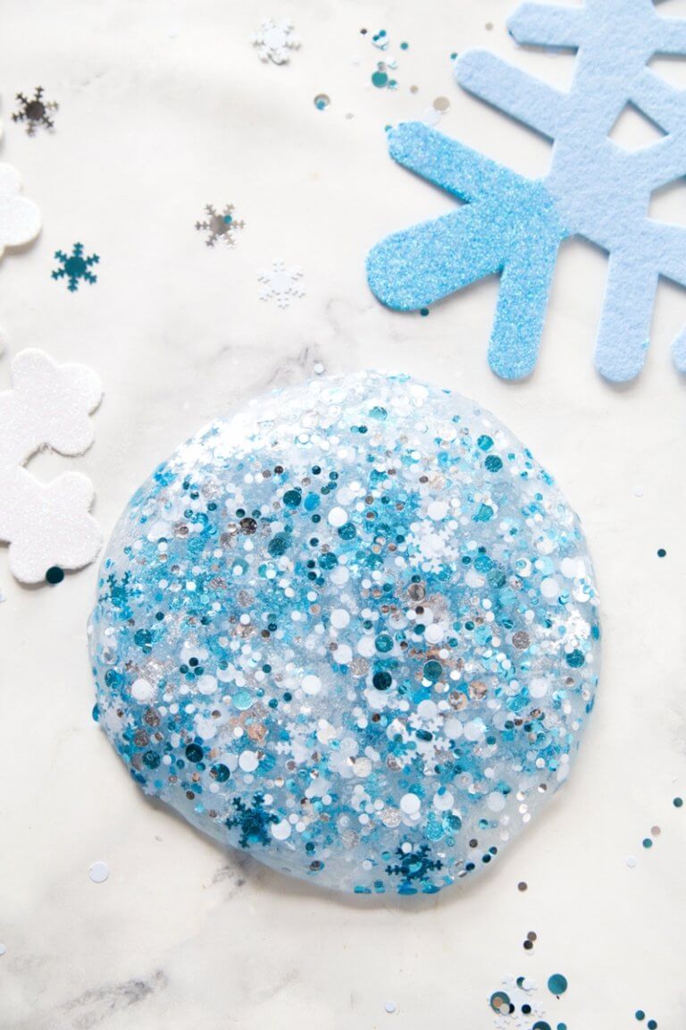 Snowflake Winter Slime Recipe - Little Bins for Little Hands