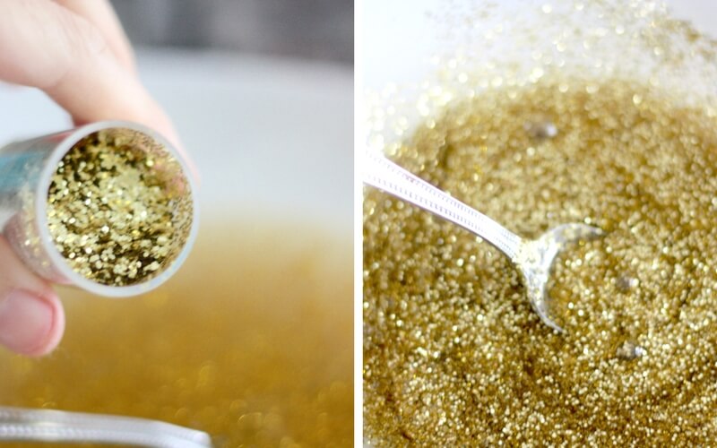 gold glitter for gold and silver slime recipes