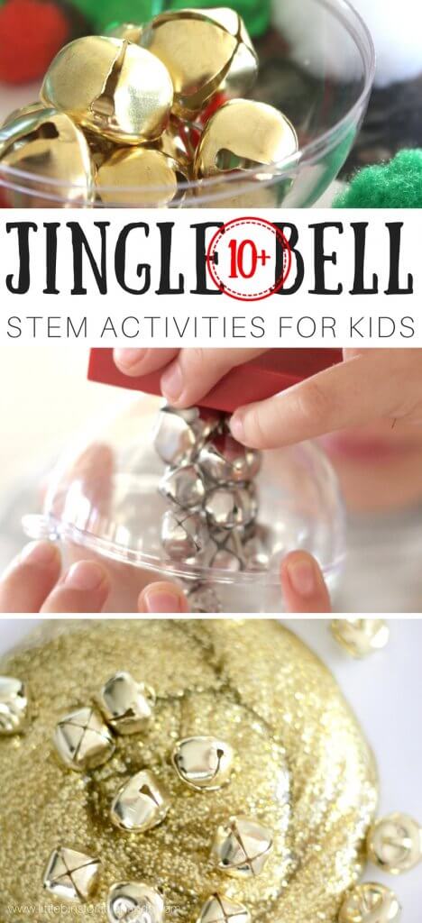 You don't have to leave the jingle bells for Santa's sleigh and reindeer! We are going to show you how much fun it is to learn and play with them all season long using easy Christmas STEM activities. I love the sound of jingle bells, and that's one of the 5 senses too! Check out our jingle bell STEM activities to find something new and simple to set up this holiday season. We make science and STEM perfect for every season around here.