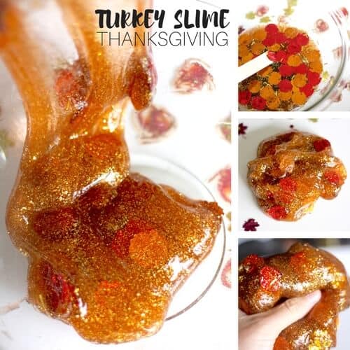 Totally Turkey Thanksgiving Slime Recipe with Fun Confetti!