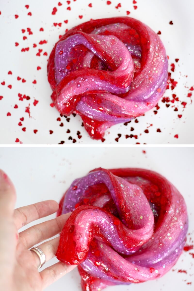 How To Make Valentines Day Slime with Swirling Slime